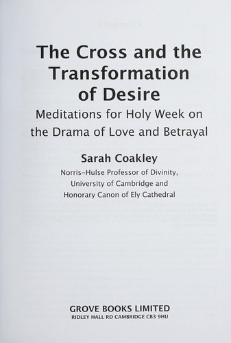 Cover of The cross and the transformation of desire