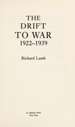 Cover of The drift to war, 1922-1939