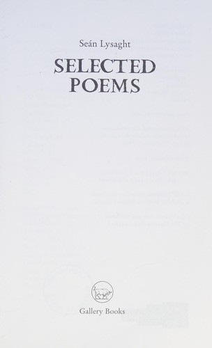 Cover of Selected poems