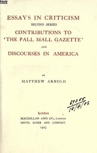 Cover of The works of Matthew Arnold