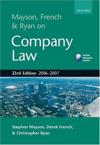 Cover of Mayson, French & Ryan on company law