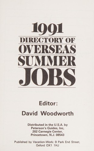 Cover of 1991 Directory of overseas summer jobs