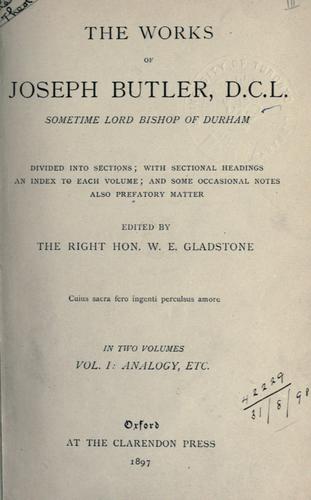 Cover of The works of Joseph Butler
