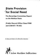 Cover of State Provision for Social Need
