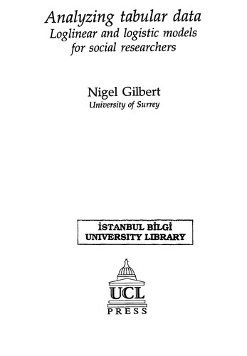 Cover of Analyzing tabular data
