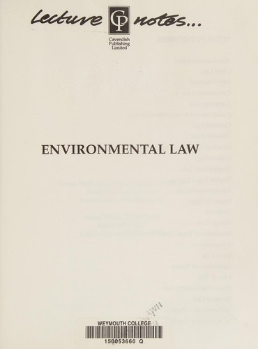 Cover of Environmental law