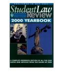Cover of Student Law Review Yearbook 2000