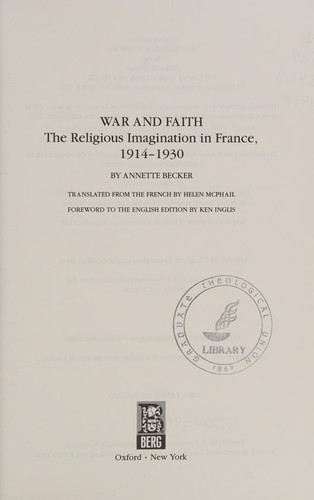 Cover of War and faith