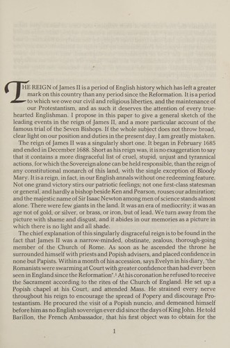Cover of James II and the Seven Bishops