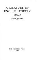 Cover of A measure of English poetry