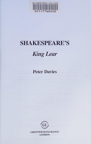 Cover of Shakerpeare's King Lear