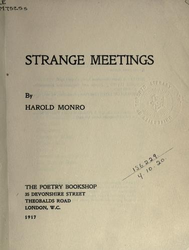 Cover of Strange meetings