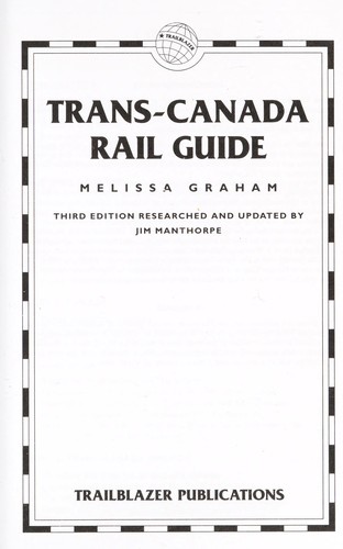Cover of Trans-Canada Rail Guide, 3rd