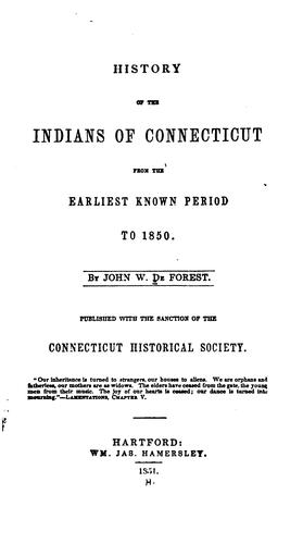 Cover of History of the Indians of Connecticut from the earliest known period to 1850