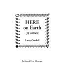 Cover of Here on earth