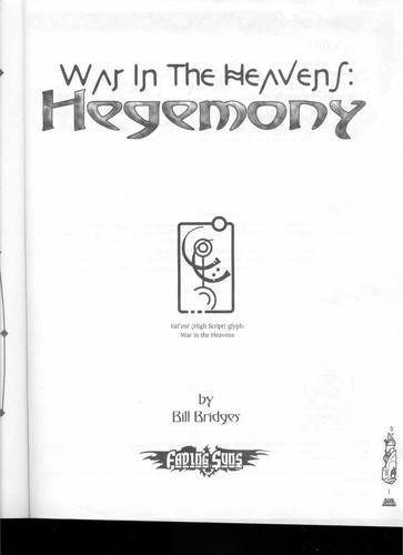 Cover of Hegemony (War in the Heavens) (Fading Suns Sourcebook)