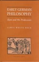 Cover of Early German philosophy