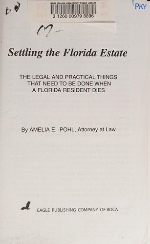 Cover of Settling the Florida estate