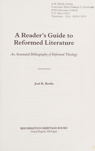 Cover of A reader's guide to Reformed literature