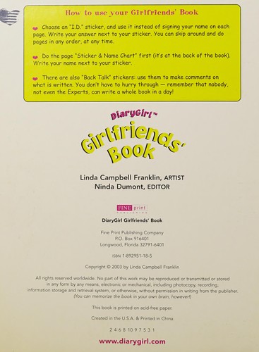 Cover of DiaryGirl Girlfriends' Book with Stickers