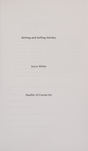 Cover of Writing and selling articles