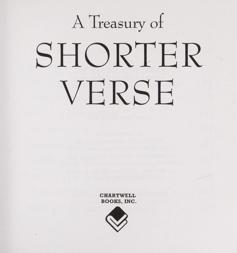 Cover of A treasury of shorter verse