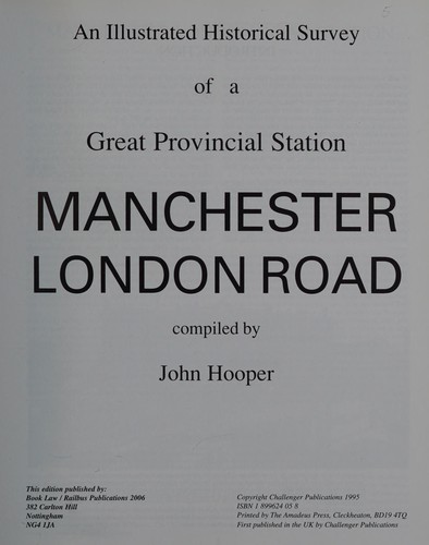 Cover of An illustrated historical survey of a great provincial station