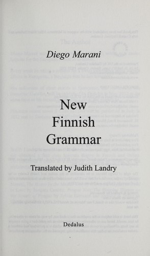 Cover of New Finnish Grammar