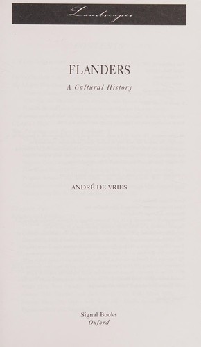 Cover of Flandres a Cultural History