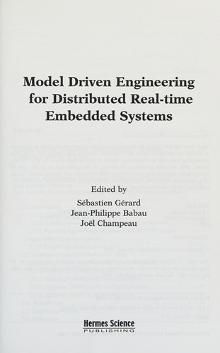 Cover of Model driven engineering for distributed real-time embedded systems