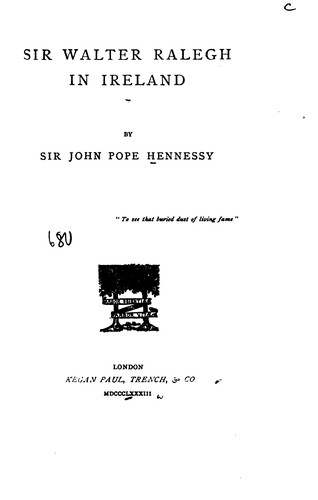 Cover of Sir Walter Ralegh in Ireland