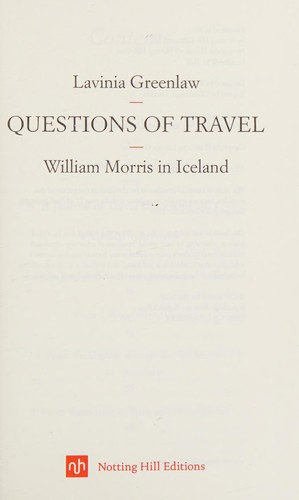Cover of Questions of travel