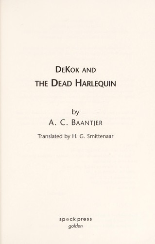 Cover of Dekok and the dead harlequin