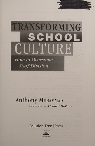 Cover of Transforming school culture
