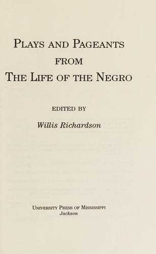 Cover of Plays and Pageants from the Life of the Negro