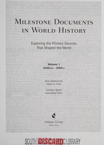 Cover of Milestone documents in world history
