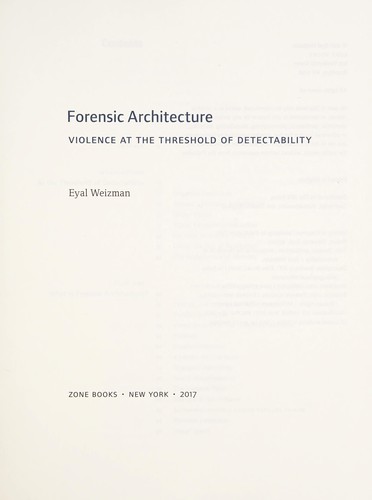 Cover of Forensic architecture
