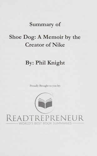 Cover of Summary : Shoe Dog
