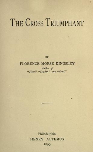 Cover of The cross triumphant
