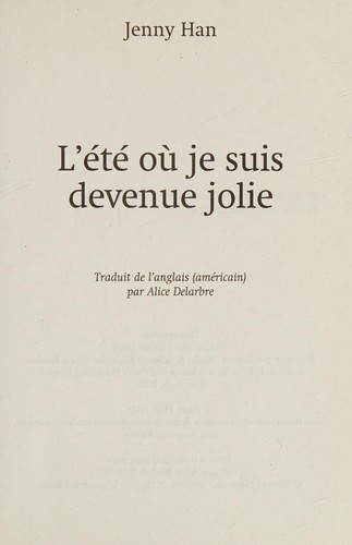 Cover of L'été où je suis devenue jolie