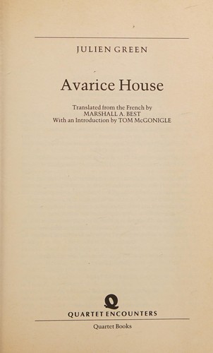 Cover of Avarice house