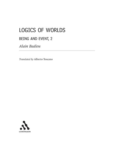 Cover of Logiques des mondes