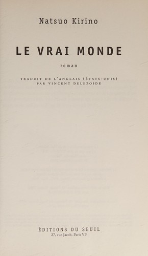 Cover of Le vrai monde (French Edition)