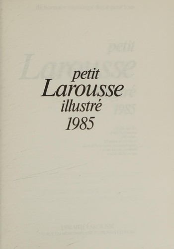 Cover of Petit Larousse illustré