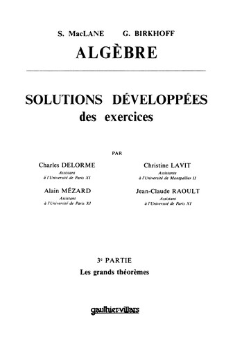 Cover of Algèbre