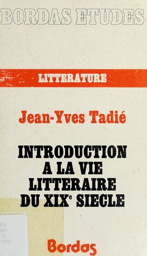 Cover of Introduction à la vie littéraire du XIXe siècle