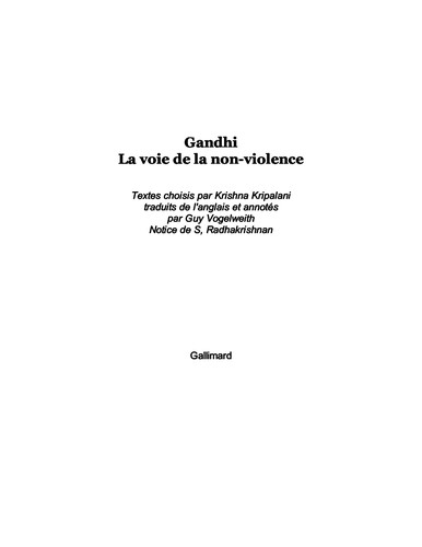 Cover of La voie de la non-violence