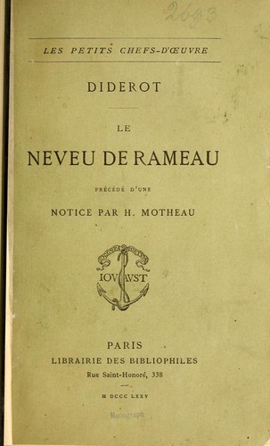 Cover of Le neveu de Rameau