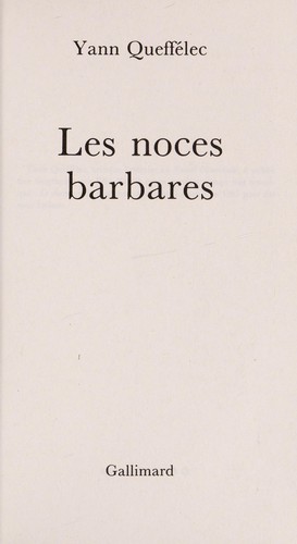 Cover of Les noces barbares