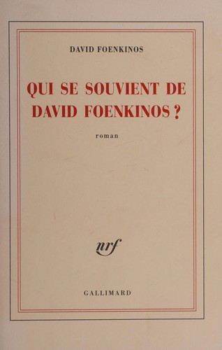 Cover of Qui se souvient de David Foenkinos